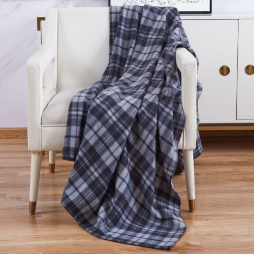 Grey check fleece - check, soft