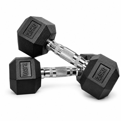 Hex dumbbells set - dumbbells, 2.5kg-5kg
