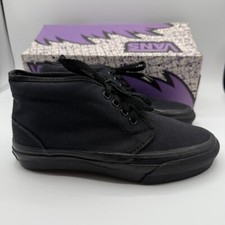 VINTAGE Vans Shoes Made in USA size 4.5 Triple Black With Box RARE