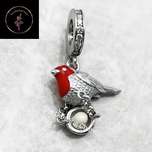 Red robin dangle charm - red,
