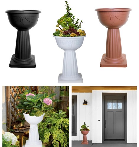 Plastic tall pedestal - plastic, round