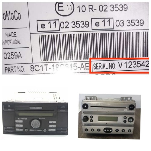 Ford radio code or m - v,