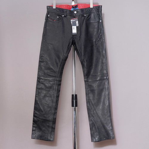 Diesel leather jeans - diesel, mens