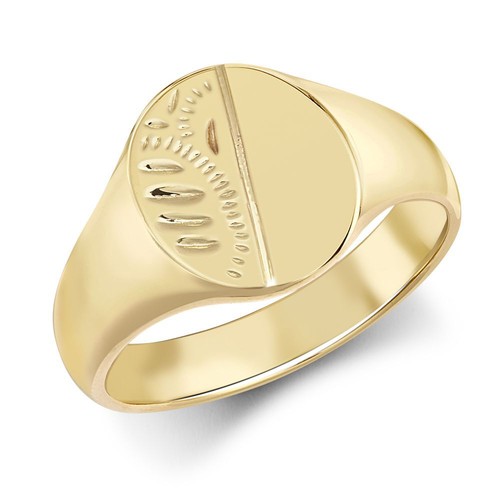 9ct yellow gold signet ring - 9ct,