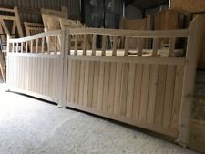 Wooden Driveway Gates Near Me Swan Neck Curve Arched All Sizes Made To Order New
