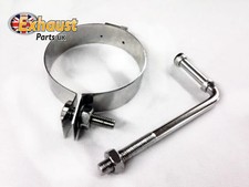 UNIVERSAL 63mm 2.5" Round Exhaust Clamp Bracket Hanger Band Bike Box Strap BOMB