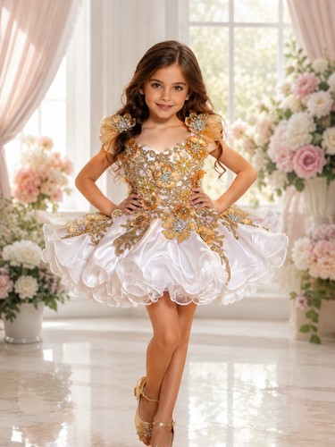 Girls gold white princess - girls,