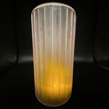 Hurricane Vase Very Soft Pink with Subtle Stripes 9.75" Tall Shelf246