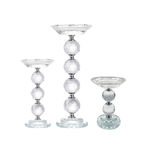 Glass pillar candle holder - glass,
