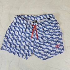 Retro Umbro Swimming Shorts Men's Size Medium Blue White Geometric Pockets Mesh