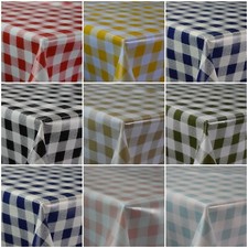 Gingham Check Designer Table Cloth Wipe Clean Vinyl Table PVC Cover Protector