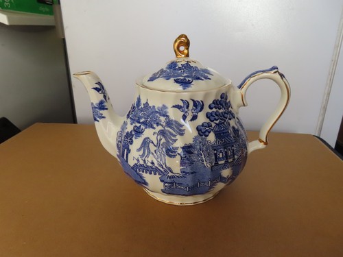 Vintage teapot sadler blue - vintage,
