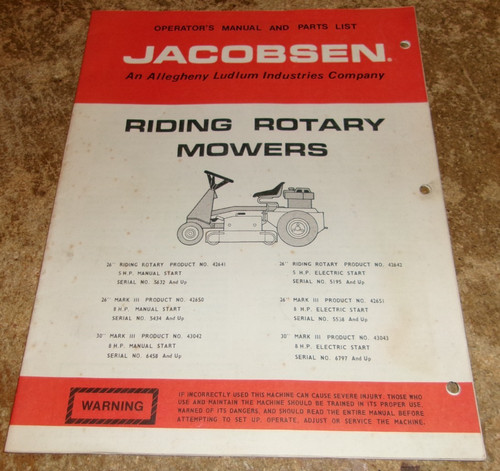 1977 jacobsen riding rotary
