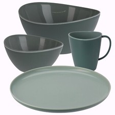 Dinnerware Set Plates Mugs Kitchen Full Set 12 Pcs Multicolored + 1 Free Bowl