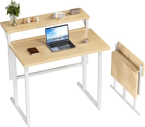 Beige folding desk - folding, small