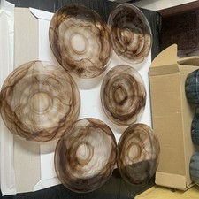 Walther & Sohne Cloud Glass Plates X 6 Sepia Rare 6”