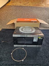 Commercial CHEF Countertop Microwave 1.1 Cu. Feet, Black W/ Stainless Steel Trim