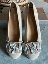 Gabor Beige Bow Front Pump 5.5