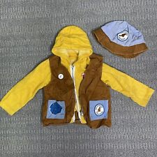 Vintage 1970's Beaver Boy Scouts Boy's Sz 8 Uniform With Fleece Hoodie, Vest Hat