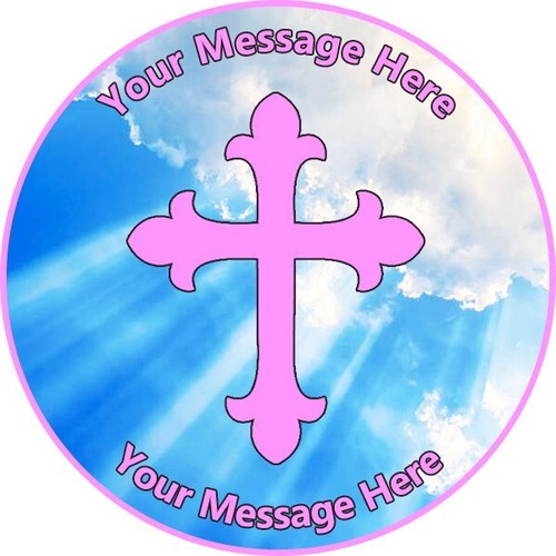 Pink communion baptism - pink, cross