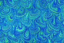 Blue Marbled paper quilting fabric, Library of Rarities Robert Kaufman