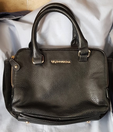 Lovely black leather handbag - leather,
