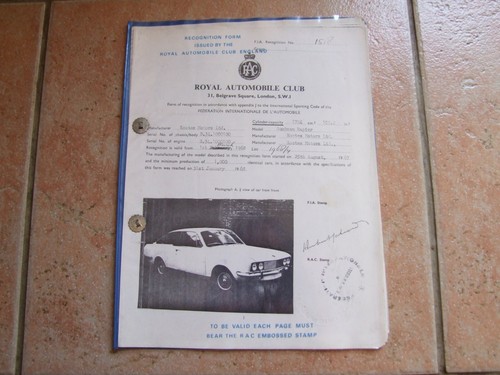 Genuine fia rac homologation - /,