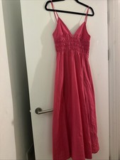 BNWT New Zara Women’s Pink Maxi Scrappy Summer Dress Size S Small V Neck