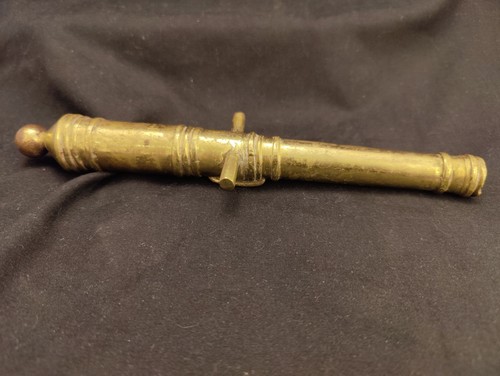 Vintage brass cannon - brass,