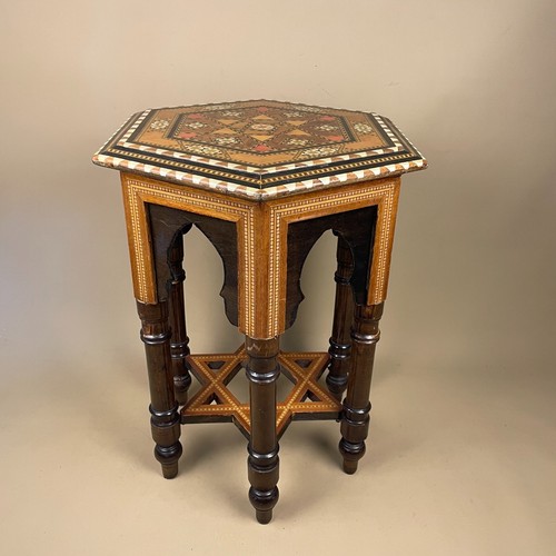 Hexagon wooden side table - hexagon,