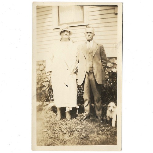 Cute old couple - white, dog