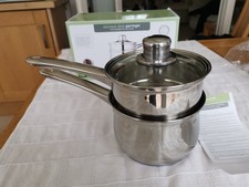 KITCHEN CRAFT STAINLESS STEEL DOUBLE BOILER PORRINGER BAIN MARIE SAUCEPAN 16CM