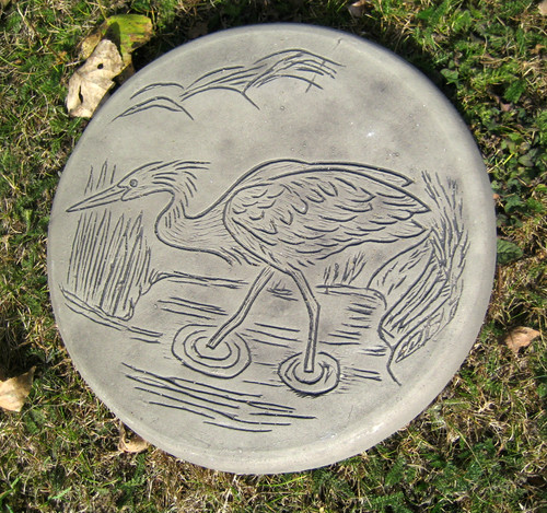 Garden stepping stones - garden, heron