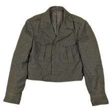 US Army Jacket Vintage 40s WW2 Olive Ike Battle Dress Air Force Wool 34R