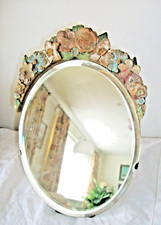 ART DECO FREESTANDING BARBOLA MIRROR with BEVILLED GLASS