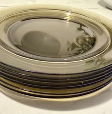 Set Of 7 Vintage French Smoked