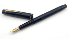 VINTAGE ONOTO 5601 FOUNTAIN PEN IN BLACK SEMI FLEXIBLE 14K GOLD FINE NIB ENGLAND