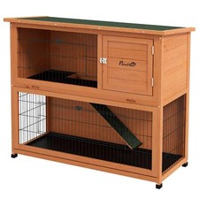 PawHut Wooden Rabbit Hutch