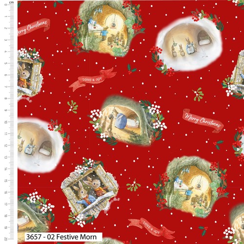Peter rabbit christmas fabric - rabbit,