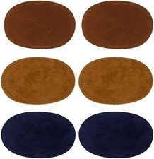 3 Pairs Sew On Suede Oval