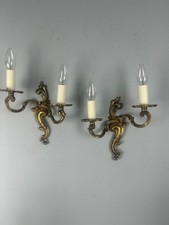 French Pair Of Gilded Twin Arm