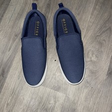 OFFICE Cane Canvas Trainers Navy Canvas Size 43