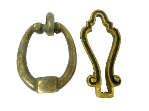 Antique old brass metal loop - brass,