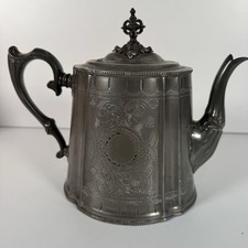 BRITANNIA  PEWTER TEAPOT PHILIP ASHBERRY & SONS 1861-1900 RARE ANTIQUE 