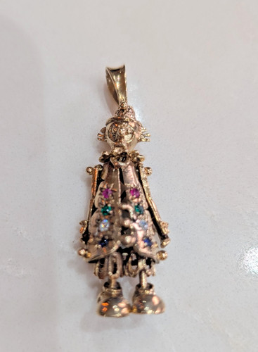 9ct gold clown pendant with - 9ct,