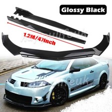 For Renault Megane MK2 MK3 MK4 Front Bumper Lip Spoiler Splitter 47" Side Skirt