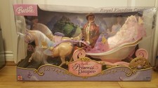 Barbie the princess and the pauper royal kingom carriage 2 horse version boxed