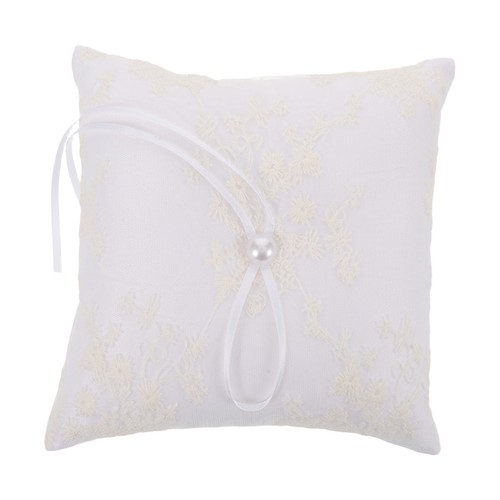 White satin wedding - white, ring