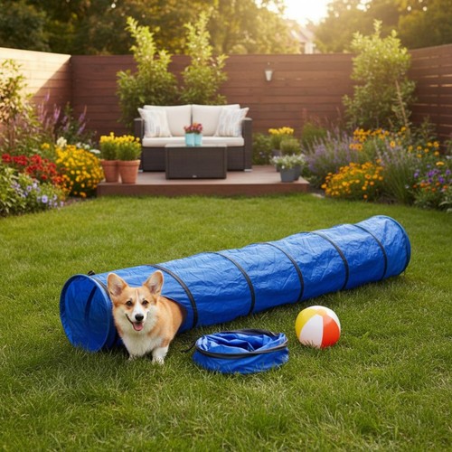 Dog agility tunnel - agility, setup