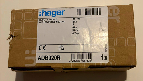 Hager adb920r rcbo 20a - adb920r,